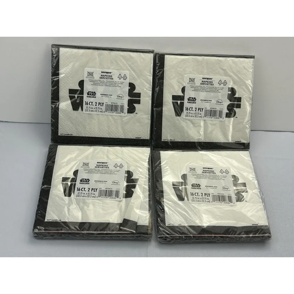 Star Wars Party Napkins Darth Vader Black White 16 Ct Lot of 4 Packs Sealed